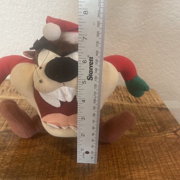Vintage Looney Tunes Plush Tazmanian Devil Taz Stuffed Animal Santa Christmas 8" - Picture 4 of 9